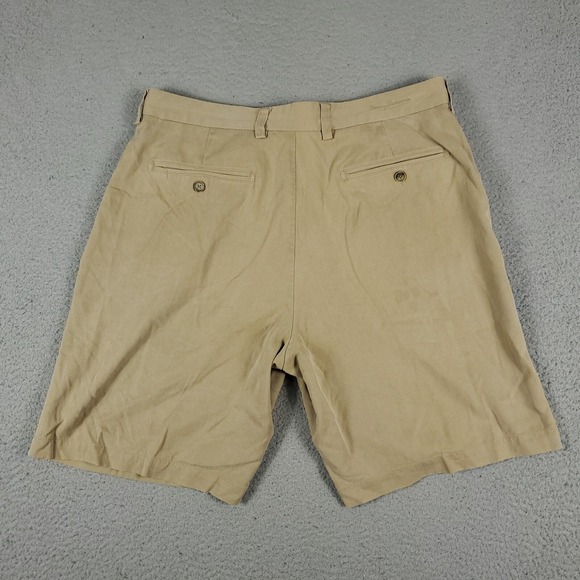 Tommy Bahama Beige Silk Rayon Pleated Casual Chinos Shorts Mens Size 34 - Picture 6 of 11